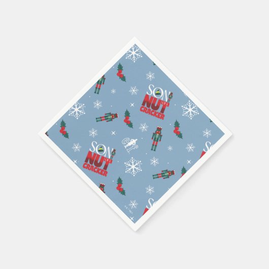 Elf "Sohn eines Nutcrackers" Wintermuster Serviette (Ecke)