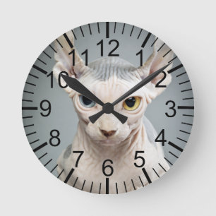 Elf Sphinx Cat Photograph Runde Wanduhr