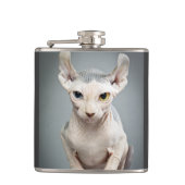 Elf-Sphinx-Katzen-Fotografie Flachmann (Vorderseite)