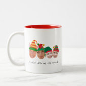 Elf Squad 4 Fotos Weihnachten Zweifarbige Tasse (Links)