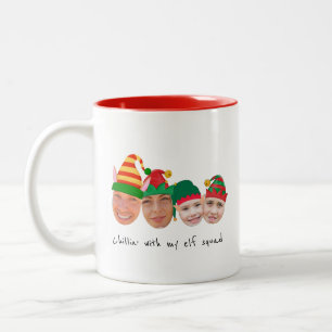 Elf Squad 4 Fotos Weihnachten Zweifarbige Tasse
