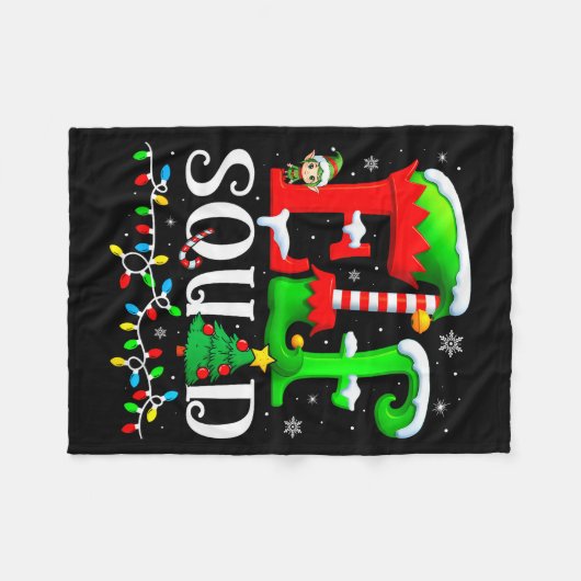 Elf Squad Christmas Family Matching Pajamas Elf Bo Fleecedecke (Vorderseite (Horizontal))