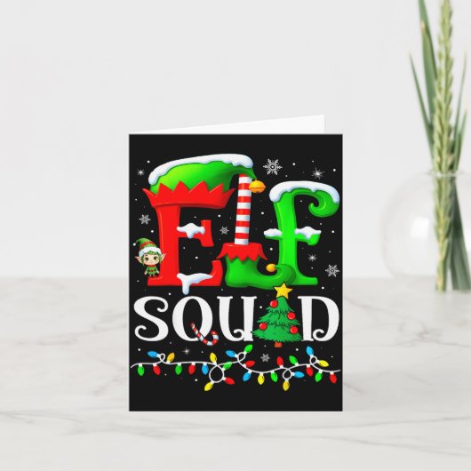 Elf Squad Christmas Family Matching Pajamas Elf Bo Karte (Vorderseite)