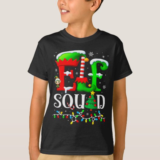 Elf Squad Christmas Family Matching Pajamas Elf Bo T-Shirt (Vorderseite)