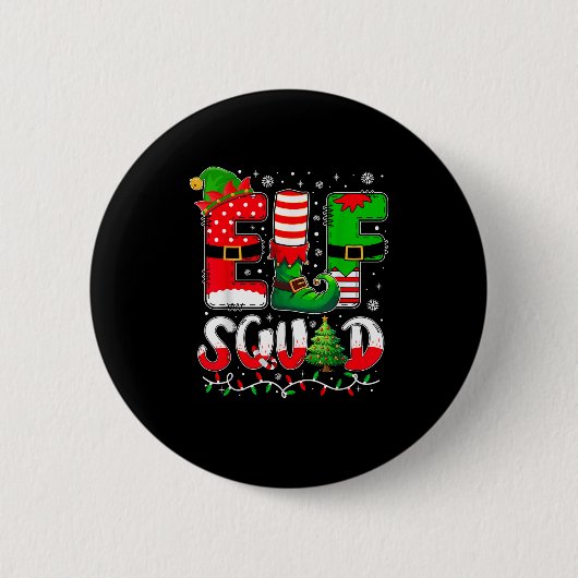 Elf Squad Christmas Family Matching Xmas Elf Pajam Button (Vorderseite)
