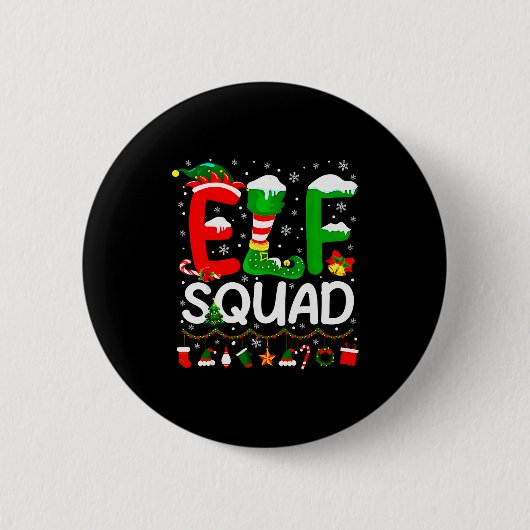 Elf Squad Christmas Family Matching Xmas Elf Pajam Button (Vorderseite)