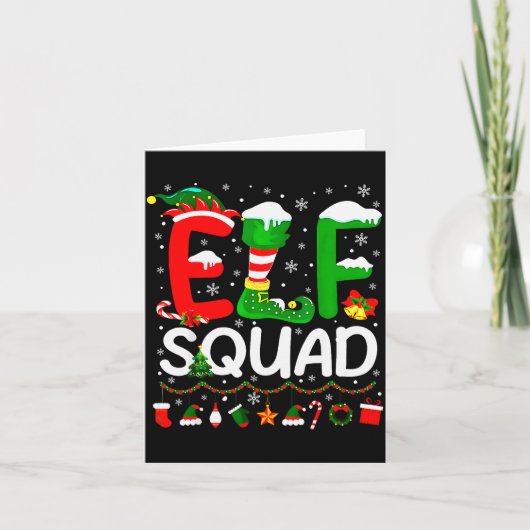 Elf Squad Christmas Family Matching Xmas Elf Pajam Karte (Vorderseite)