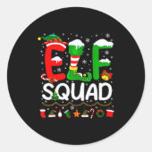 Elf Squad Christmas Family Matching Xmas Elf Pajam Runder Aufkleber (Vorderseite)