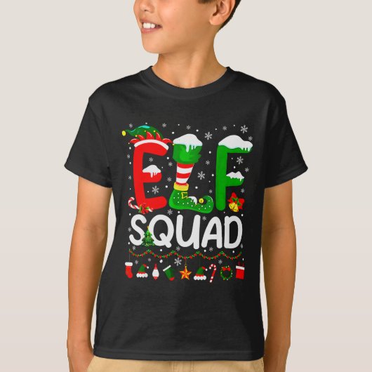 Elf Squad Christmas Family Matching Xmas Elf Pajam T-Shirt (Vorderseite)