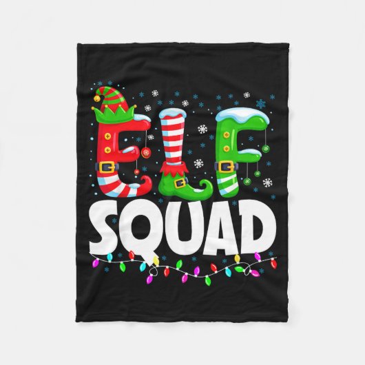 Elf Squad Christmas Family Matching Xmas Pajamas  Fleecedecke (Vorderseite)