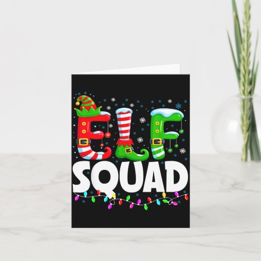 Elf Squad Christmas Family Matching Xmas Pajamas Karte (Vorderseite)