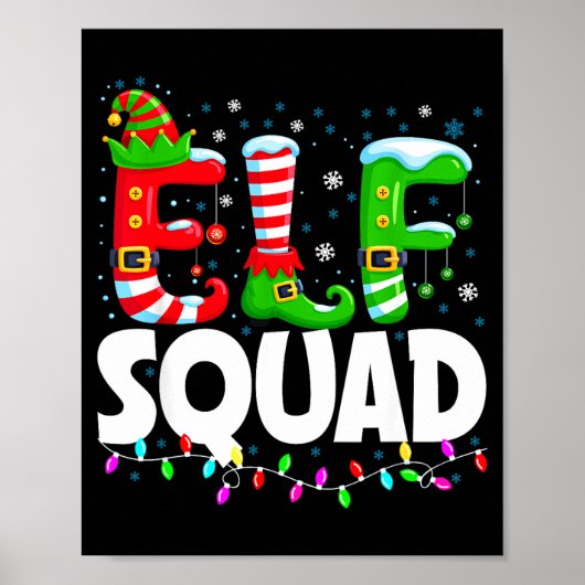 Elf Squad Christmas Family Matching Xmas Pajamas Poster (Vorne)