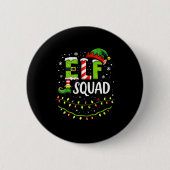 Elf Squad Christmas Lights Matching Holiday Crew Button (Vorderseite)