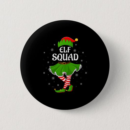 Elf Squad Christmas Matching Family Girls Women El Button (Vorderseite)