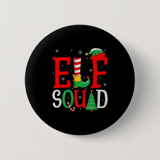 Elf Squad Christmas Matching Family Group Elf Xmas Button (Vorderseite)