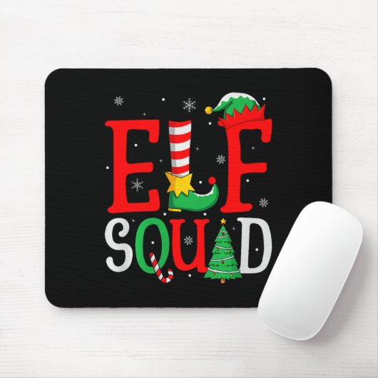Elf Squad Christmas Matching Family Group Elf Xmas Mousepad (Mit Mouse)