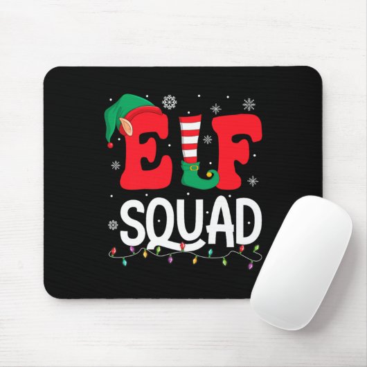 Elf Squad Christmas Matching Family Group Elf Xmas Mousepad (Mit Mouse)