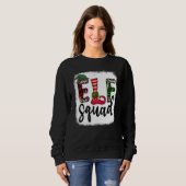 Elf Squad Elf Feet Frohe Weihnachtsleopard Kariert Sweatshirt (Vorne ganz)