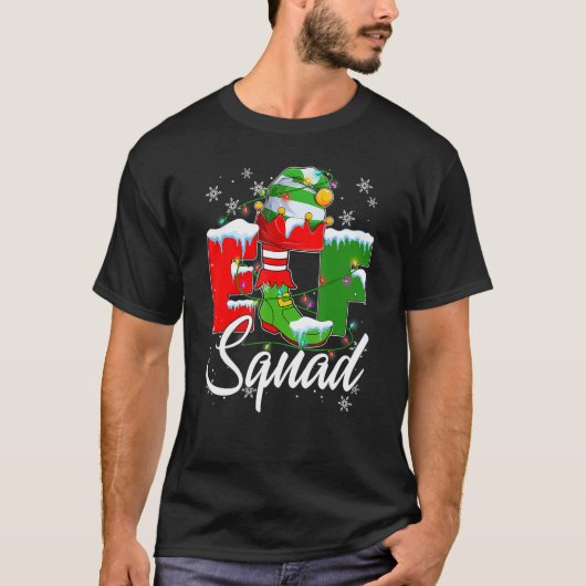 Elf Squad Elves Family Matching Merry Christmas P T-Shirt (Vorderseite)
