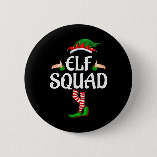 Elf Squad Familie Matching Group Weihnachten 1 Button (Vorderseite)