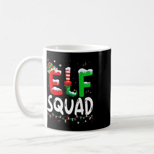 Elf Squad Familie Weihnachten Matching Pajamas Fun Kaffeetasse (Links)