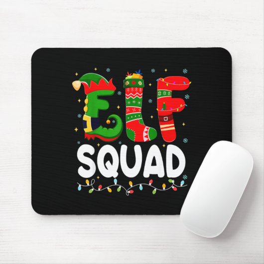 Elf Squad Family Christmas Matching Pajamas Xmas T Mousepad (Mit Mouse)