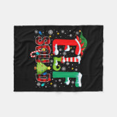 Elf Squad Family Christmas Matching Xmas Pajamas B Fleecedecke (Vorderseite (Horizontal))