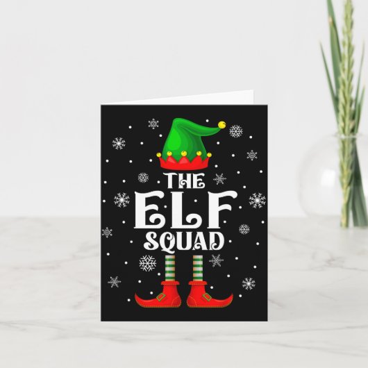 Elf Squad Family Matching Xmas Funny Christmas Vib Karte (Vorderseite)