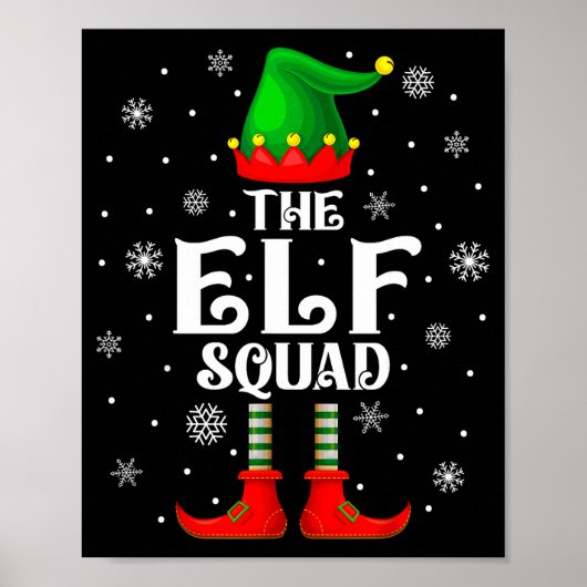 Elf Squad Family Matching Xmas Funny Christmas Vib Poster (Vorne)