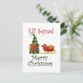 Elf-Squad frohe Weihnachten Postkarte (Stehend Vorderseite)