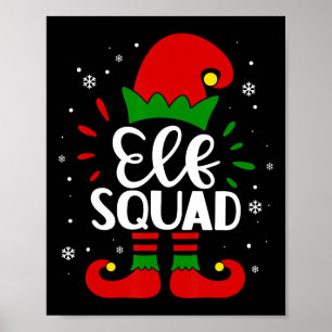 Elf Squad Funny Elf Familie Weihnachten Matching P Poster