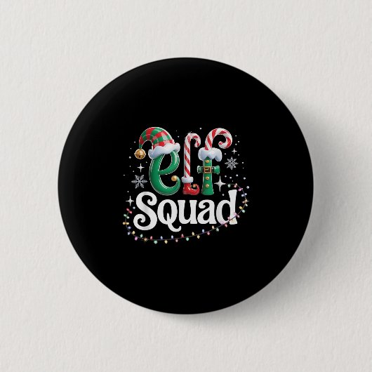 Elf Squad Funny Elf Family Christmas Matching Paja Button (Vorderseite)