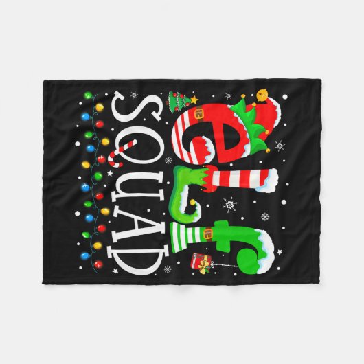 Elf Squad Funny Elf Family Christmas Matching Paja Fleecedecke (Vorderseite (Horizontal))
