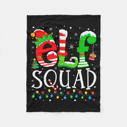 Elf Squad Funny Elf Family Christmas Matching Paja Fleecedecke (Vorderseite)
