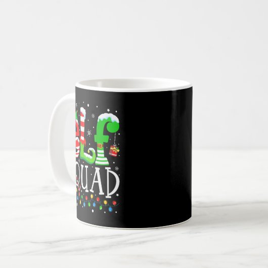 Elf Squad Funny Elf Family Christmas Matching Paja Kaffeetasse (Vorderseite Links)