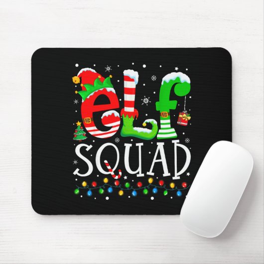 Elf Squad Funny Elf Family Christmas Matching Paja Mousepad (Mit Mouse)