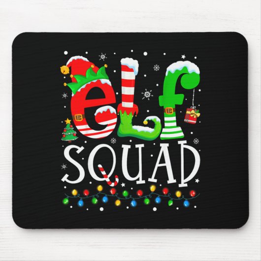 Elf Squad Funny Elf Family Christmas Matching Paja Mousepad (Vorne)