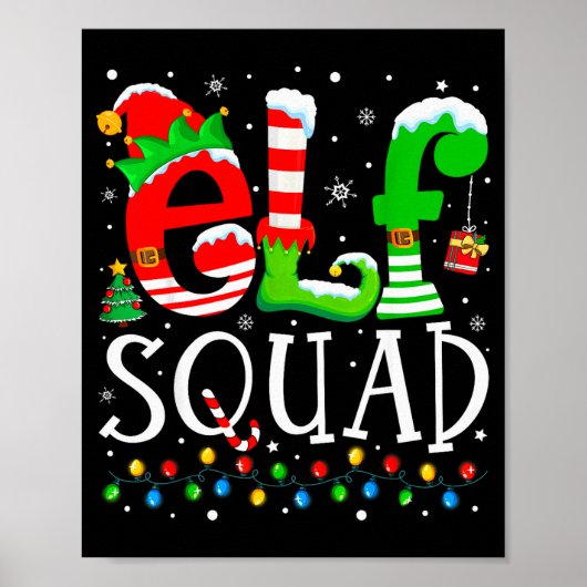 Elf Squad Funny Elf Family Christmas Matching Paja Poster (Vorne)