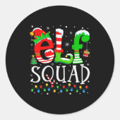 Elf Squad Funny Elf Family Christmas Matching Paja Runder Aufkleber (Vorderseite)