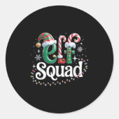 Elf Squad Funny Elf Family Christmas Matching Paja Runder Aufkleber (Vorderseite)
