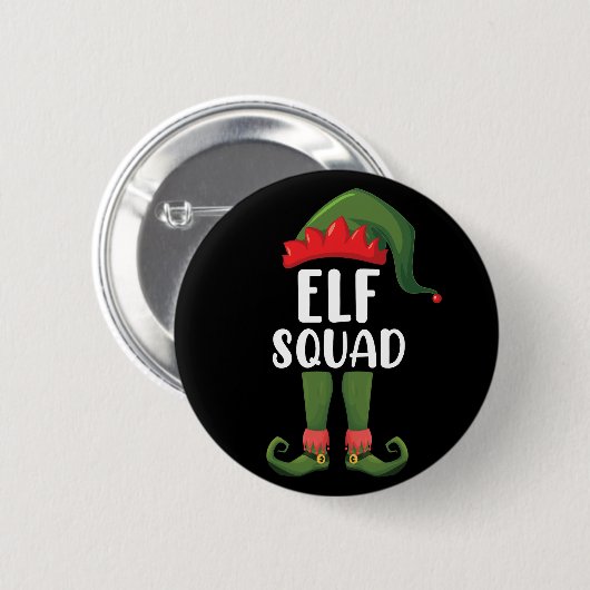 Elf Squad Funny Familie passt Weihnachten Button (Vorne & Hinten)