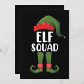 Elf Squad Funny Familie passt Weihnachten Einladung (Vorne/Hinten)