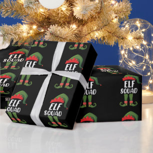 Elf Squad Funny Familie passt Weihnachten Geschenkpapier