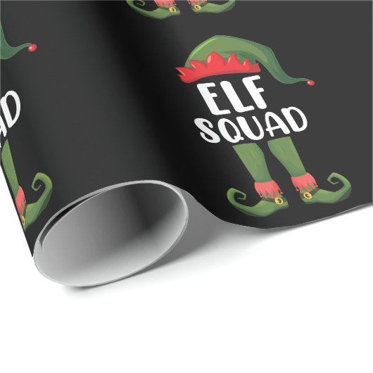Elf Squad Funny Familie passt Weihnachten Geschenkpapier (Rolleneckpunkt)