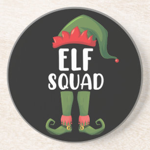 Elf Squad Funny Familie passt Weihnachten Getränkeuntersetzer