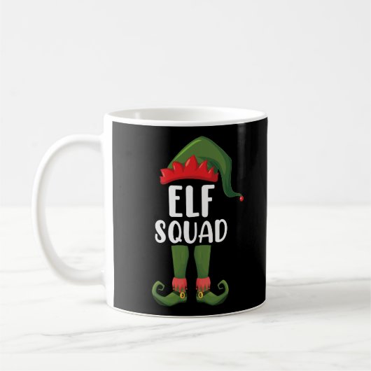 Elf Squad Funny Familie passt Weihnachten Kaffeetasse (Links)