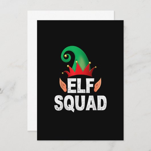 Elf Squad Funny Familie Weihnachten Matching Pajam Einladung (Vorne/Hinten)