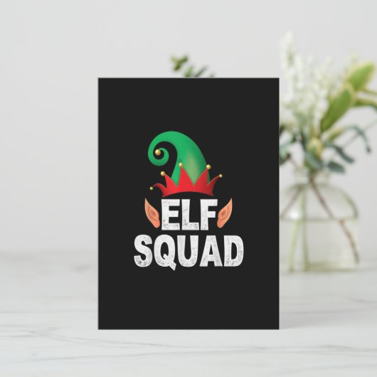 Elf Squad Funny Familie Weihnachten Matching Pajam Einladung (Stehend Vorderseite)