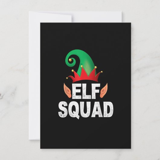 Elf Squad Funny Familie Weihnachten Matching Pajam Einladung (Vorderseite)