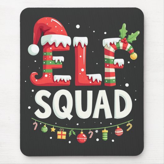 Elf Squad Funny Matching Christmas Outfit Mousepad (Vorne)